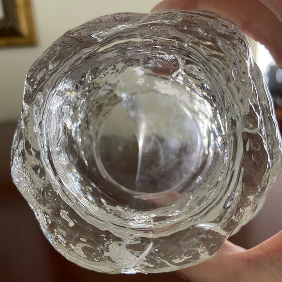 Kosta Boda SNOWBALL 3” Votive Candleholder Crystal Clear Ice Glass FLAW - Picture 8 of 9